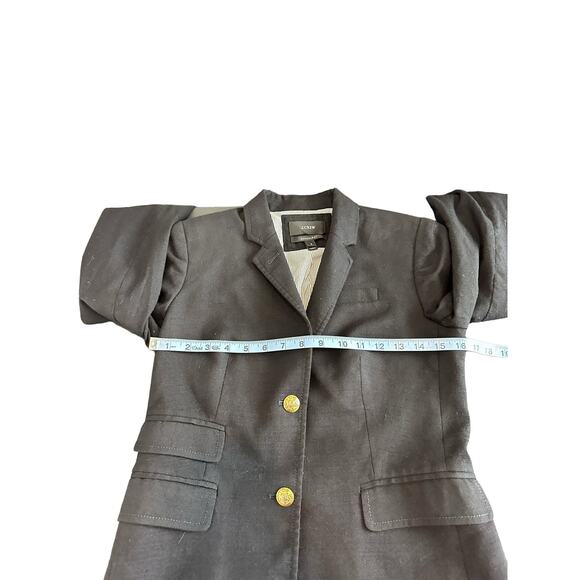 J.Crew Black Wool Blend Preppy Office Work Academia Schoolboy Blazer Size 2 - Picture 9 of 11